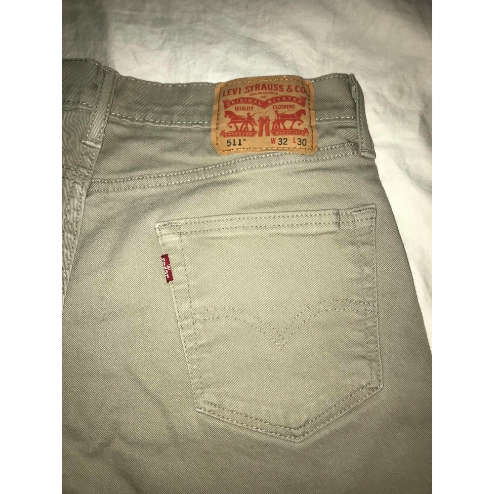 Levi 511 Slim Fit Tan Jeans 32 x 30 Pants EUC